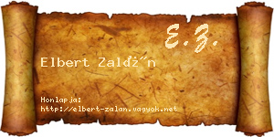 Elbert Zalán névjegykártya